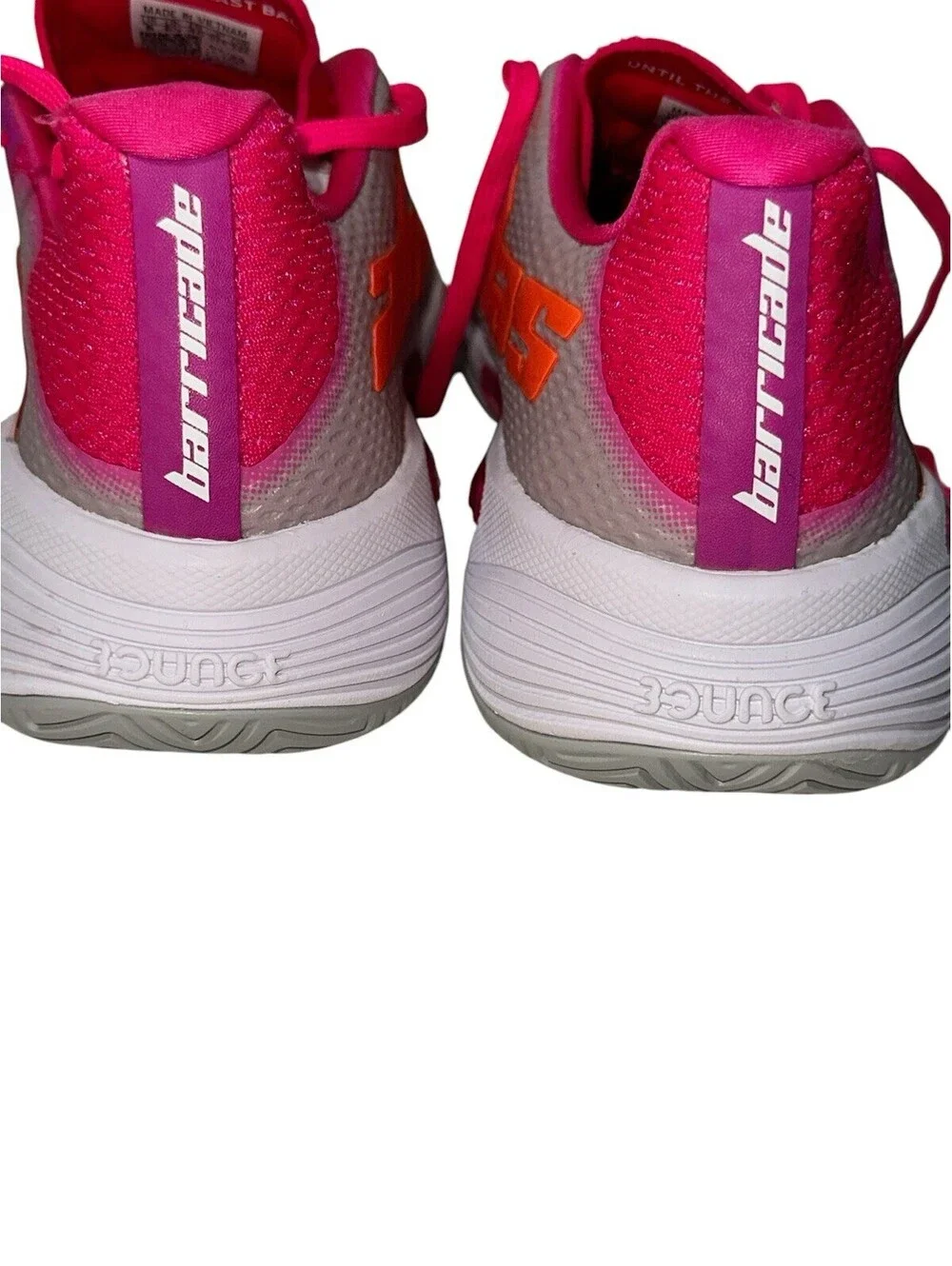 Adidas Barricade Women's Tennis-Pickleball Shoes Grey/Pink/Orange Size 8